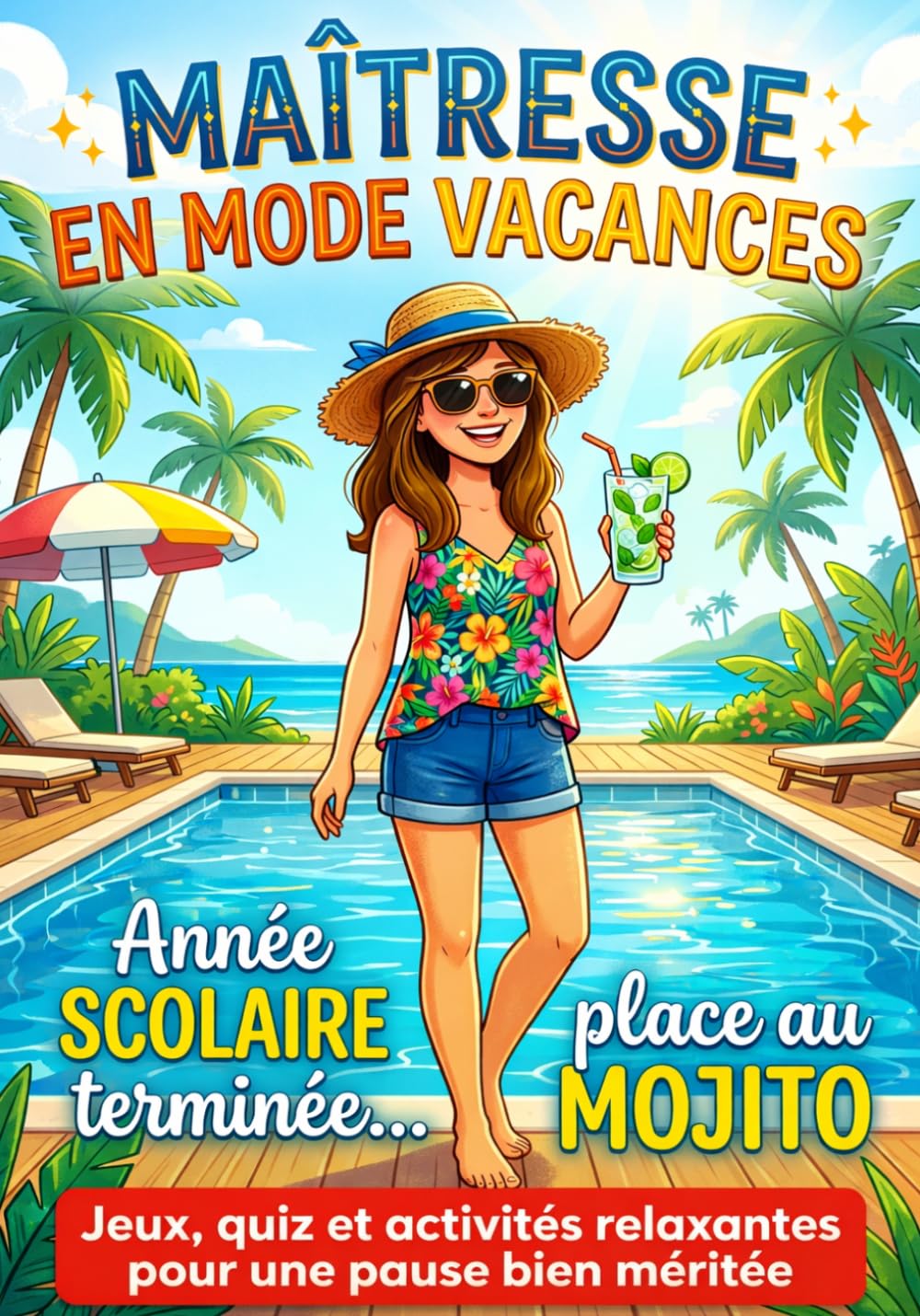 Maitresse en Mode Vacances: Cahier de vacances pour maitresse, Jeux, quiz et activités relaxantes pour une pause bien méritée