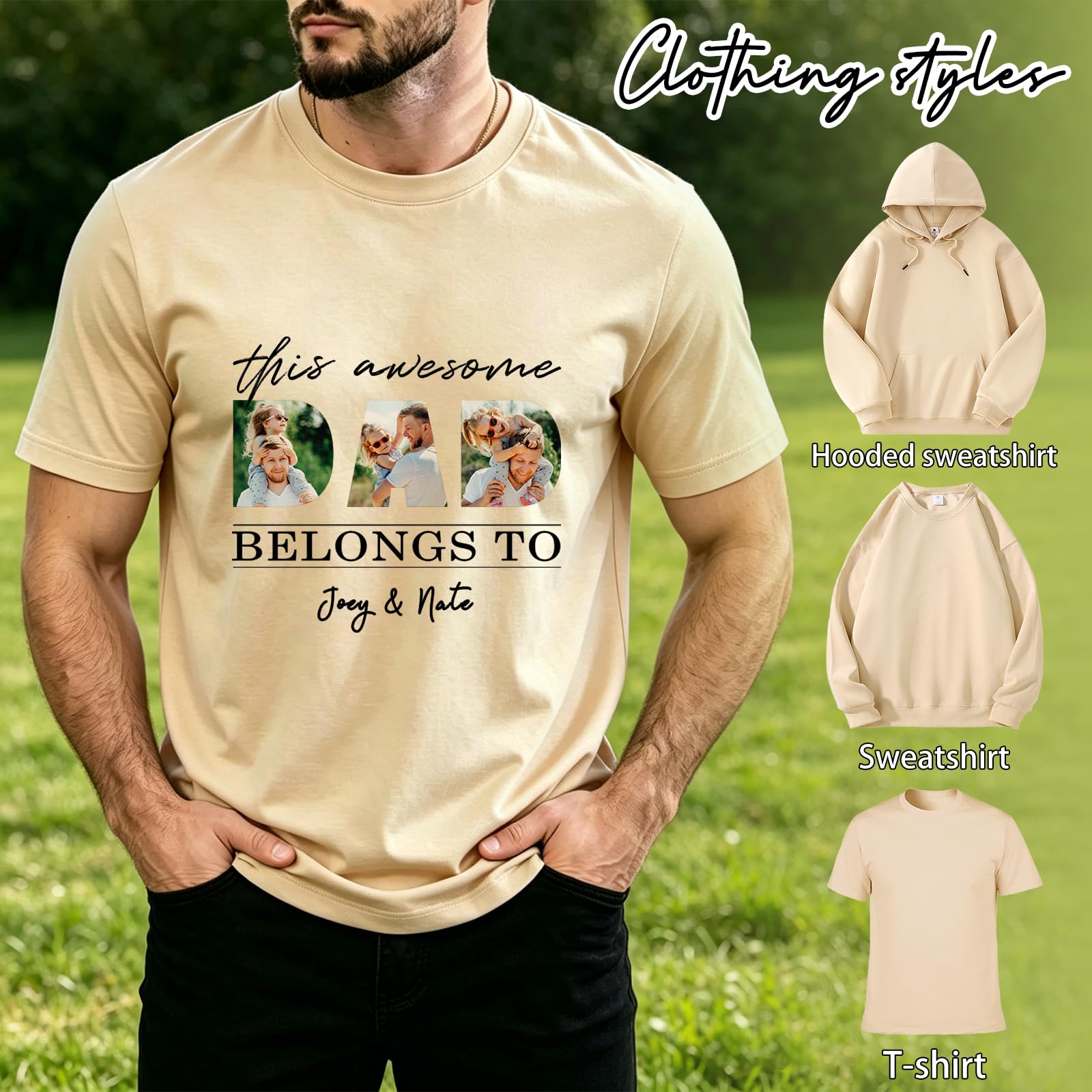 Custom Style Custom Photo Shirt for Dad - Personalized Father’s Day Birthday Gift from Daughter Son Wife