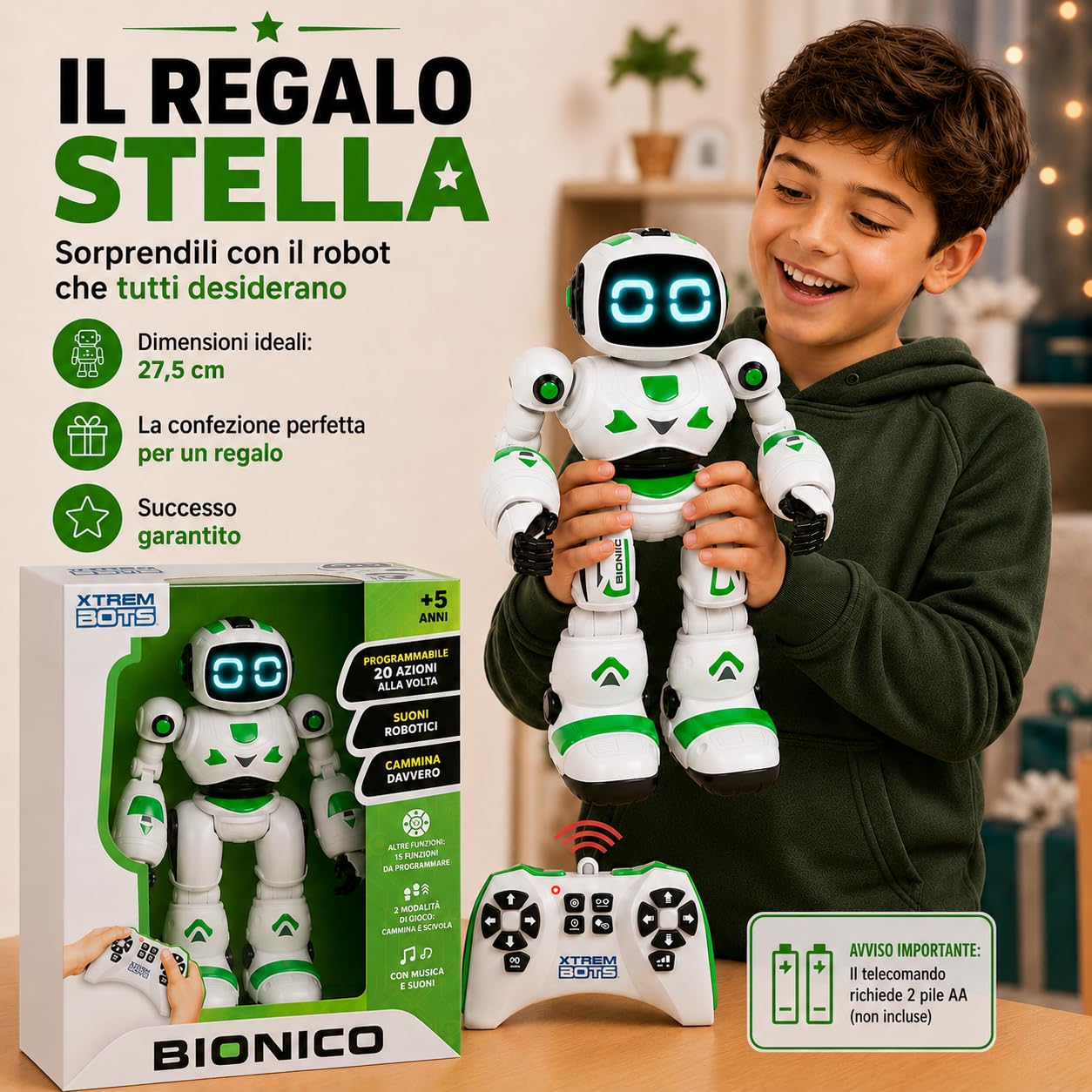Xtrem Bots - Bionic | Robot Giocattolo | Robot Bambini | Telecomandato E Programmabile | Giochi Bambini 5 Anni O Più | Regalo Bambino 5 Anni