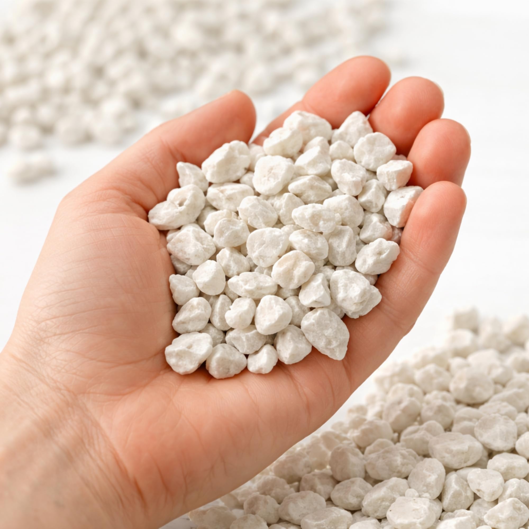 Ghiaia Bianca Decorativa 7–12 mm Pre-lavata – Sassolini per Vasi e Giardino – Ideale per Drenaggio e Decoro – Pietra Naturale – 1,8 kg - 4 kg - 8 kg -16 kg- 22 kg (BIANCO 1,8 KG)
