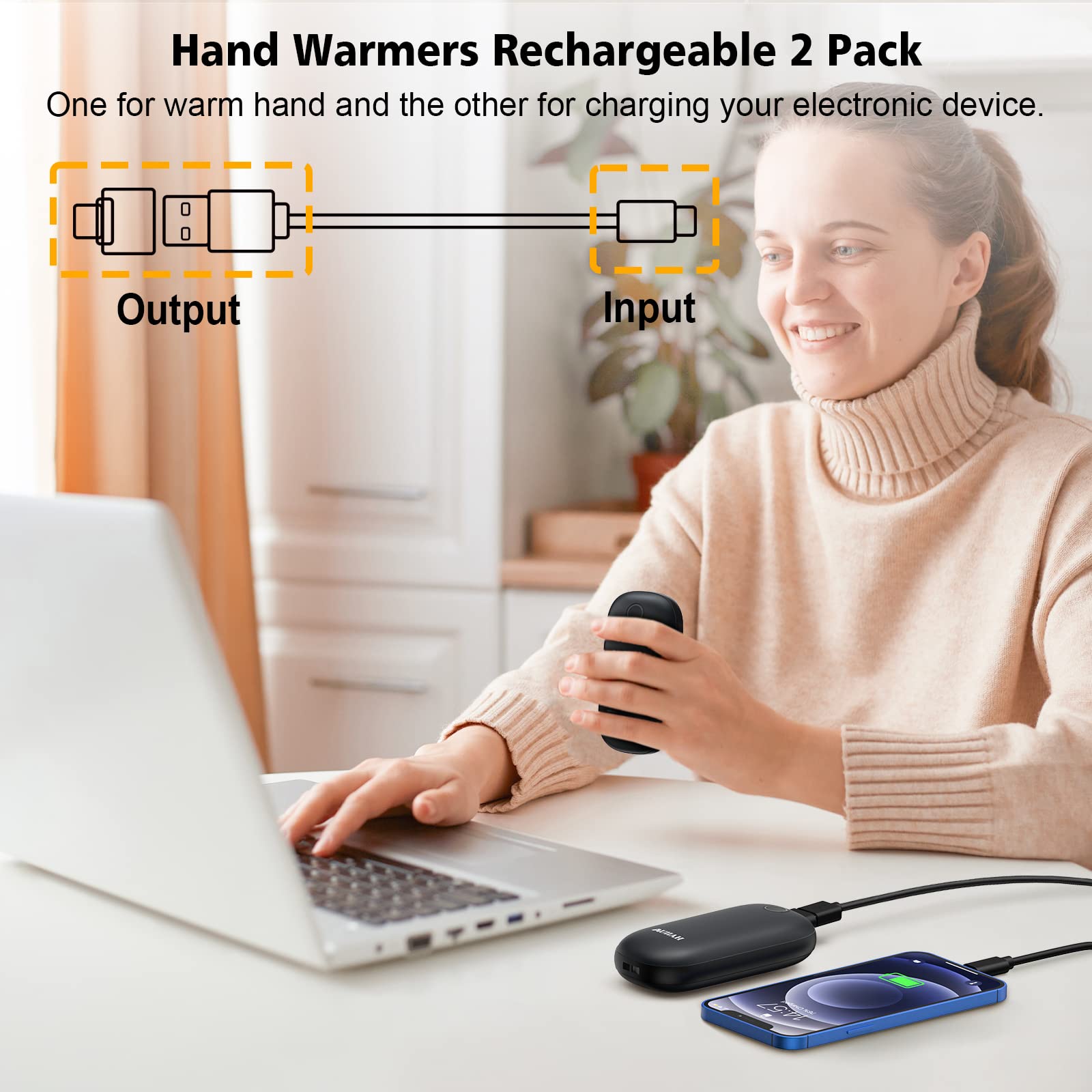 Hand Warmers Rechargeable 2 Pack FANDLISS 5200mAh Portable Reusable - View #9