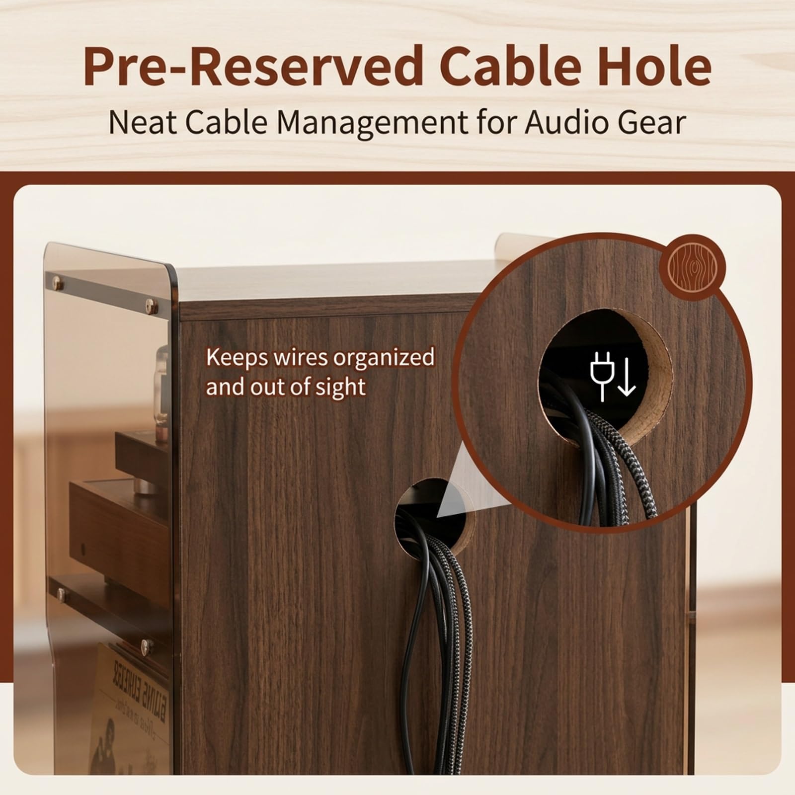 Mobile Vinili in Legno 3 Livelli, Supporto Giradischi, Scaffale Audio. | Mobile Giradischi con Porta CD Album, Scaffale Espositivo Soggiorno Camera.(Black1)