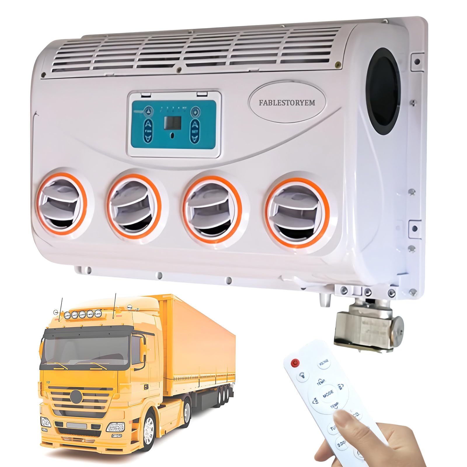 Generic 12V/24V DC Electric Air Conditioner for Roof Caravan, Excavator, Bus, Van, Agricultural Vehicle Cooling Systems, 24V