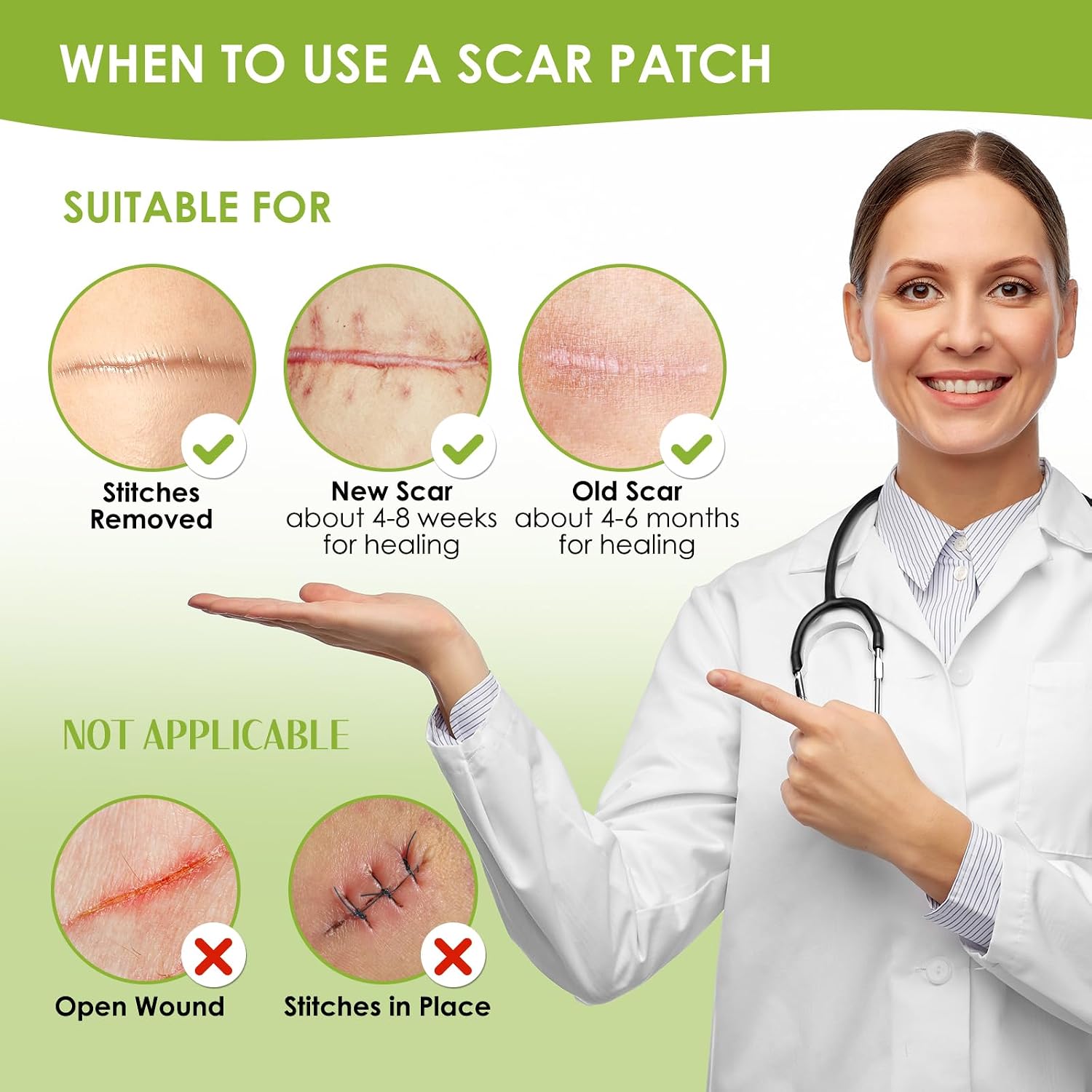 AUSLKA Silicone Scar Sheets(1.6"x 120" Roll-3M), Silicone Scar Tape, Scar Strips, Professional Silicone Scar Tape for C-Section, Tummy Tuck, Keloid, and Scar Patch