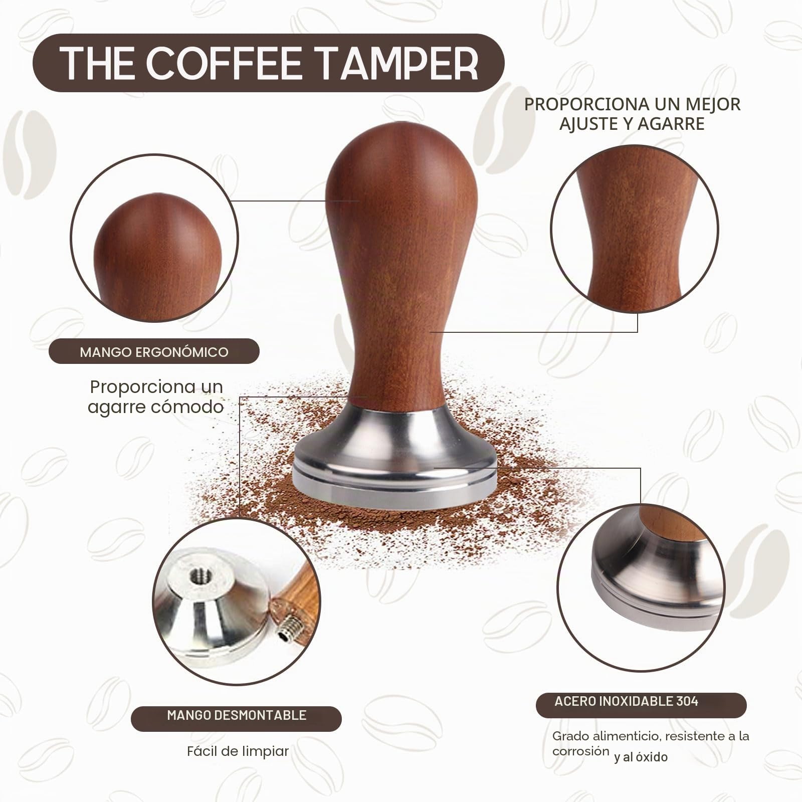 23 Piezas Accesorios Café Espresso, Café Tamper 51mm Prensador de Café, Kit de Accesorios de Barista con 250ml Jarra de Espuma, Alfombrilla para Prensar, Agitador, Bolígrafo de Arte y Toalla