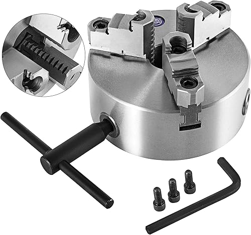 OrangeA K11-250 Portabrocas de torno de 10 pulgadas 3 mandíbulas, mandril autocentrante que muele acero endurecido, molienda externa interna para la