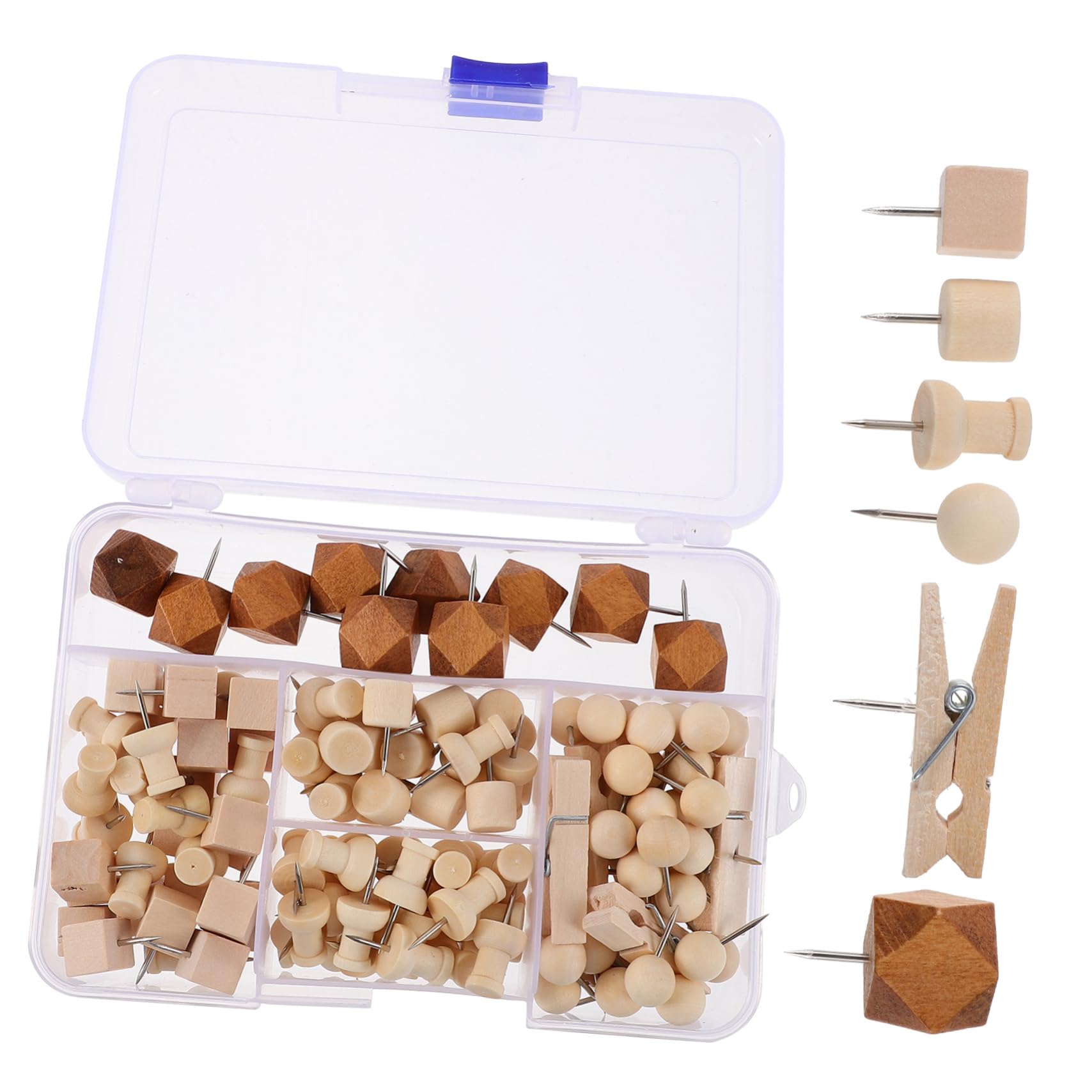 SOLUSTRE Punaises Bois pour Tableau Affichage Lot de Épingles Décoratives Styles pour Photos Et Cartes Accessoire Pratique Et Esthétique pour Bureau Et École