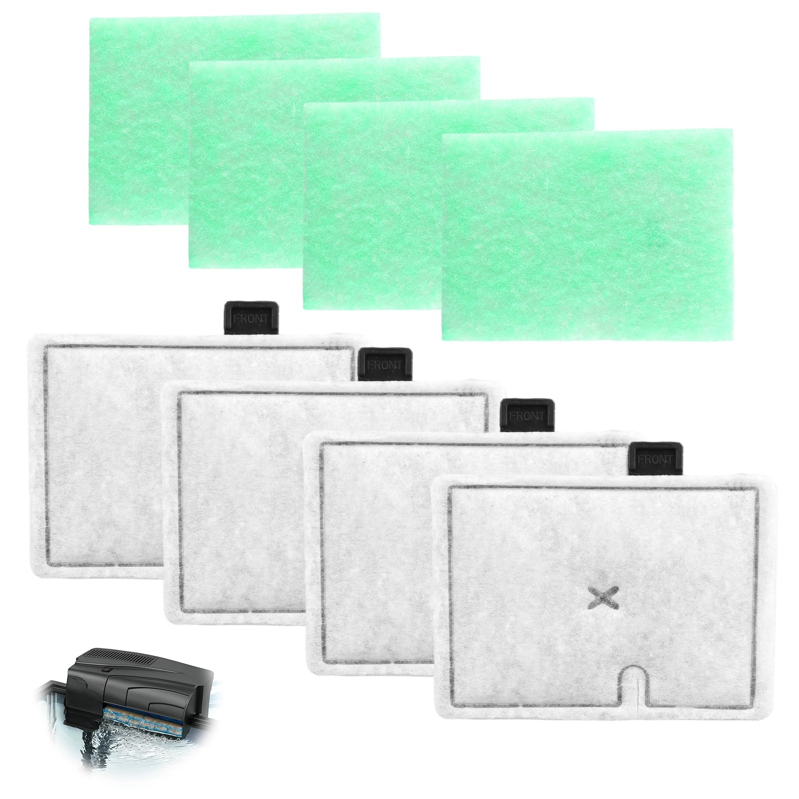 Lueden CF1 Fish Tank Filter Cartridges Compatible with Interpet Internal 4 Month Service Replacement Kit CF1 Filter Cartridges for Aquarium, 4 X Filters Cartridge 4 X Algaway Pads