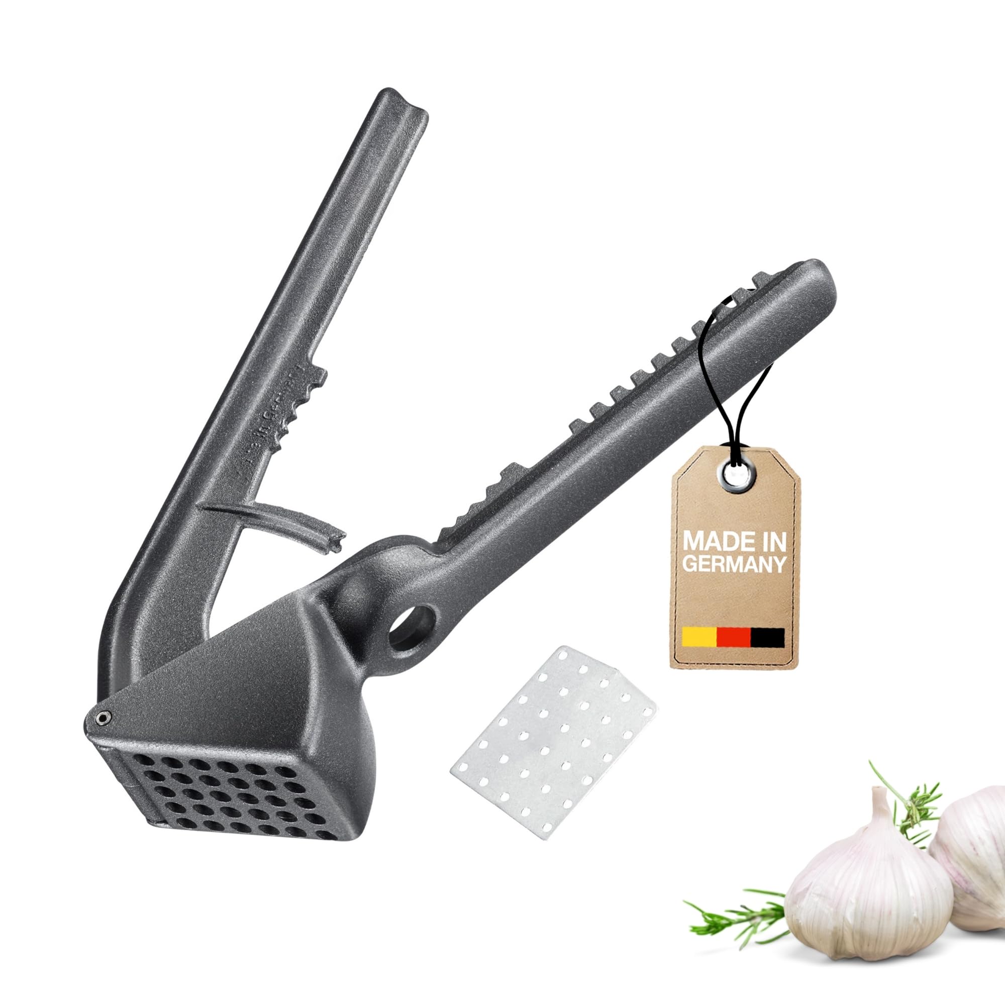 Westmark Garlic Press Extracta Black Edition – Onion Press & Ginger Press – Multi-Purpose Press Made of Robust Aluminum – Anthracite