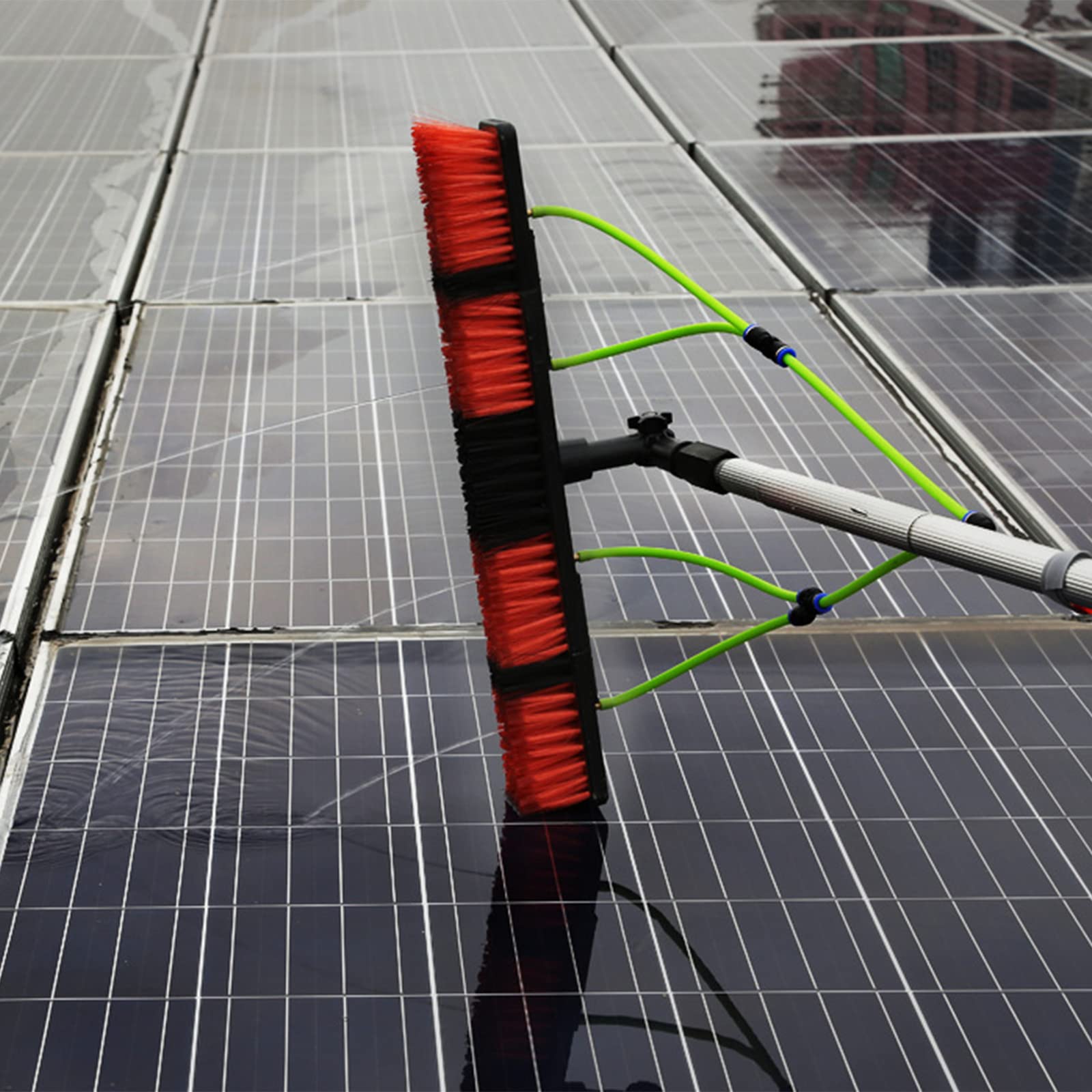 HASMI Solar-Panel Reinigungsbürsten, Teleskopstange Fensterreinigung, Teleskopstange Wasserführende Waschbürste, Zur Reinigung von Photovoltaik- und Solarpaneelen
