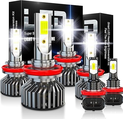 Miniatura 1 de VCSZKXLY Compatible for Nissan Sentra Led Headlights 2013 2014 2015 2016 2017 2018, H9 High Beam H11 Low Beam H8 Fog Light Bulbs Combo Kit, 6000K