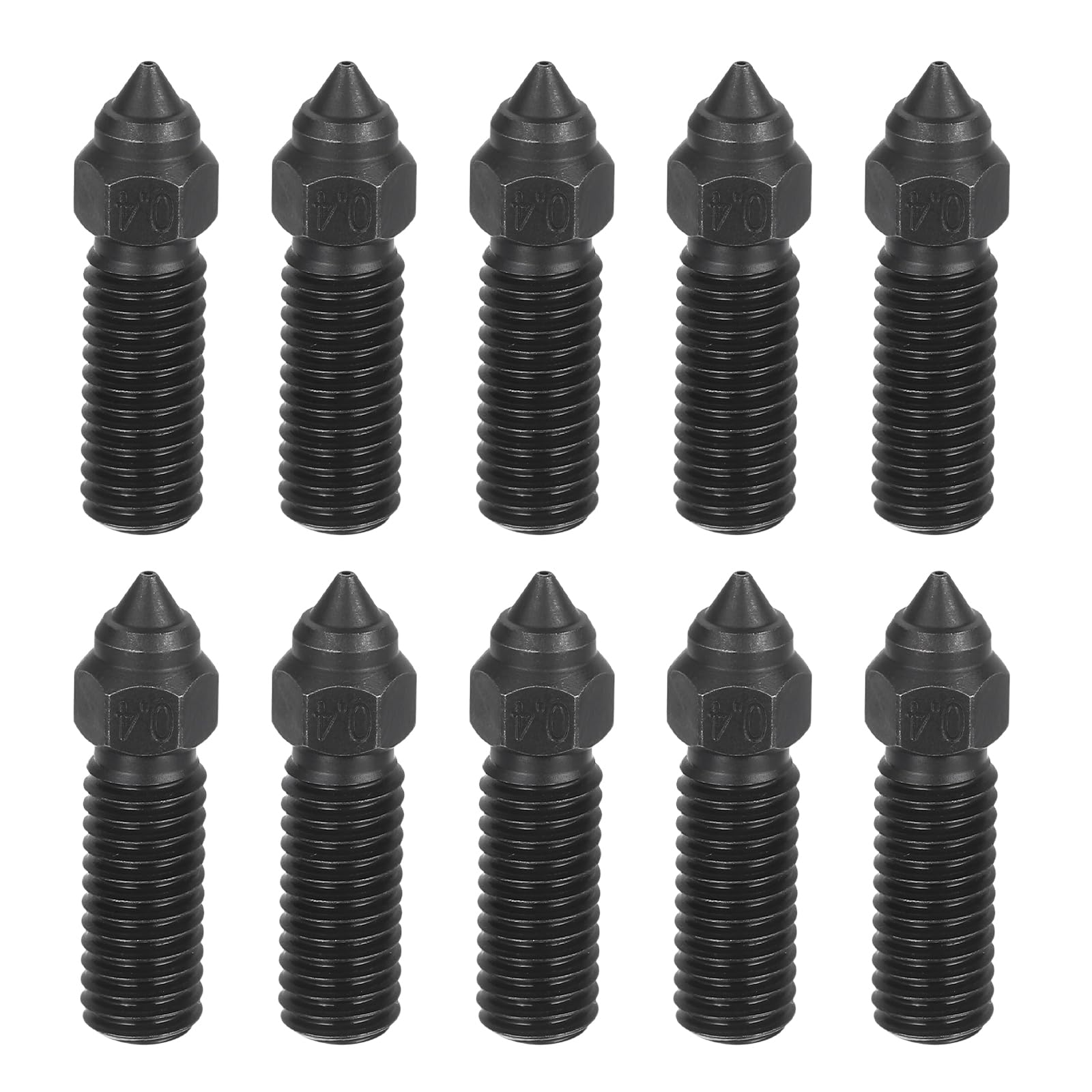 QUARKZMAN 10 Pc Ugelli In Acciaio Tempo 0.4mm Filettatura M6 K1 Accessori Stampante 3D Ugello Alta Temperatura Punta Resistente All'Usura Per K1 Stampanti 3D Estrusore Hotend Punta Di