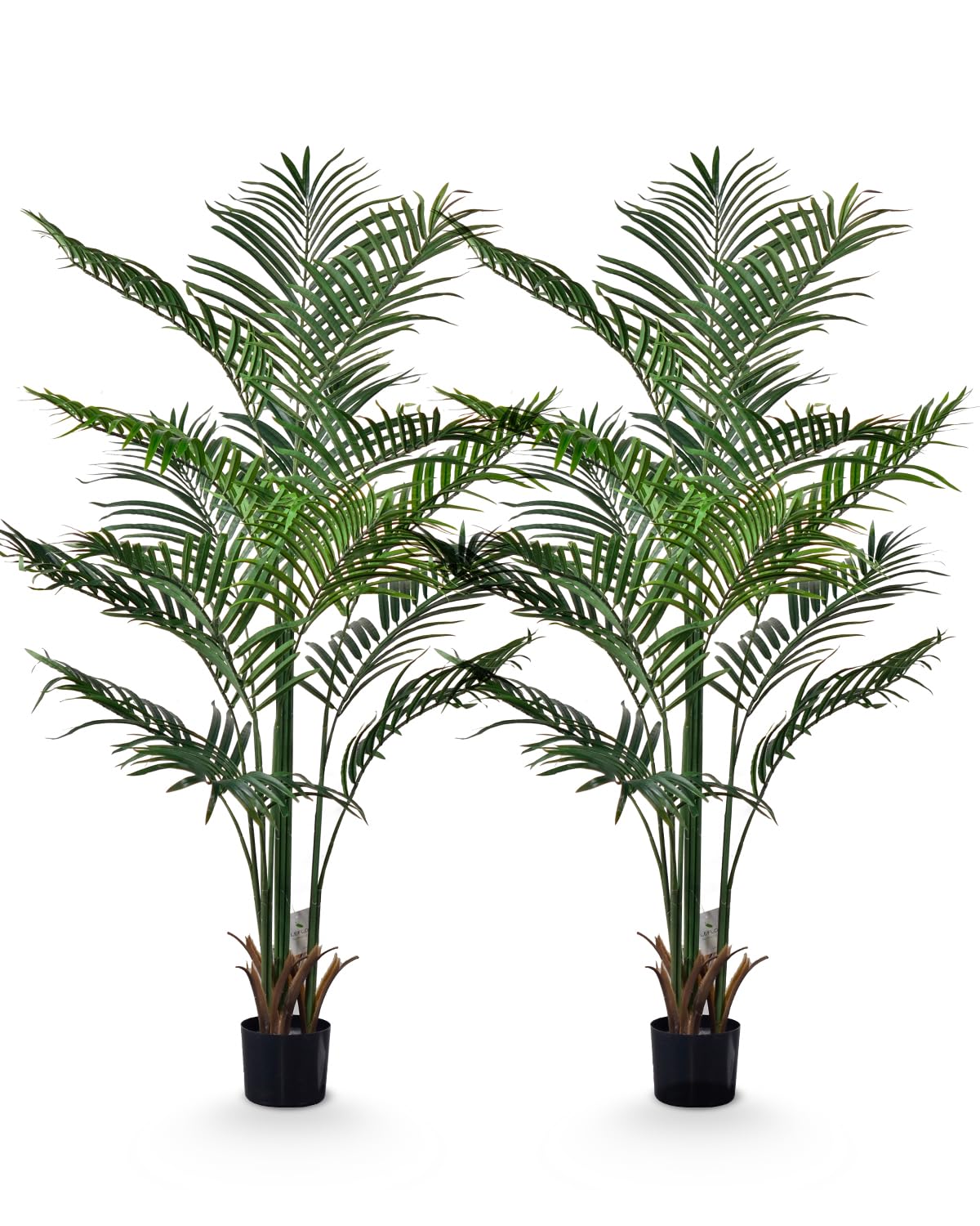 Artificial Plants Indoor Palm Trees, 5ft Tall Faux Dypsis Lutescens Plants with 13 Detachable Trunks, 60'' Tropical Fake Plants in Pot, Nice Home Decor and Housewarming Gift, 2 Pack