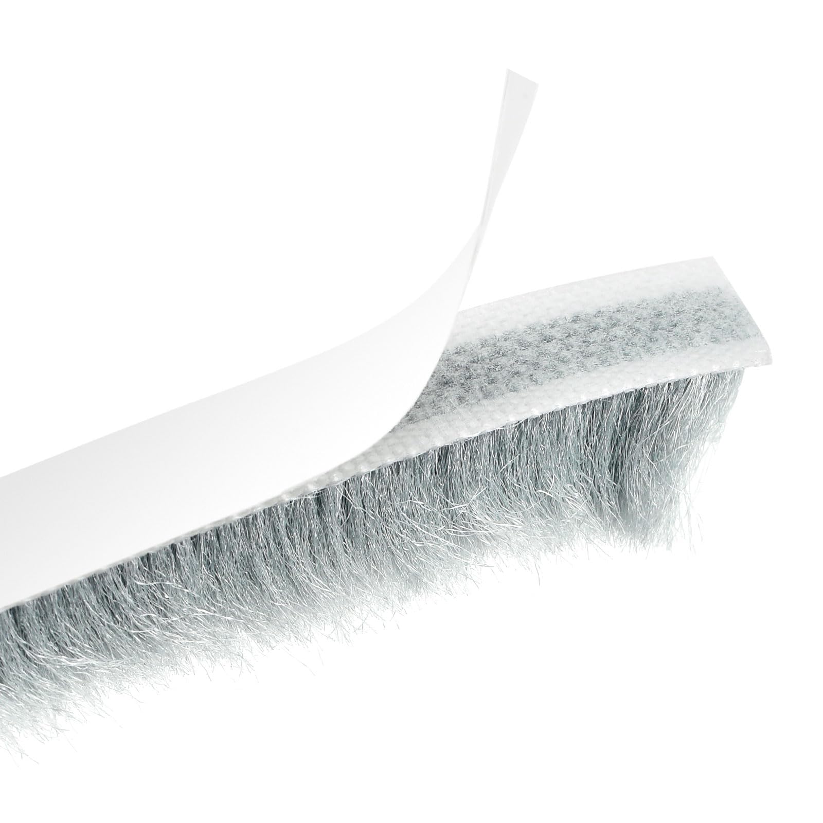 sourcing map Weather Stripping Brush, 10ft L x 0.35" W x 0.6" H Self-Adhesive Seal Weatherstrip Sweep Brush Gray for Door Window