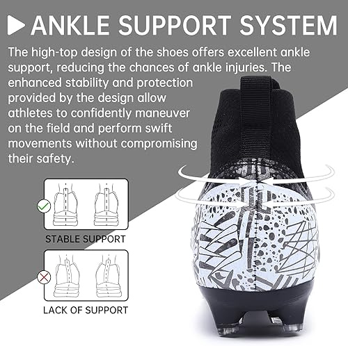 Vista 5 de Tacos de fútbol para hombre y mujer, tacos de fútbol para Big Boy AG, Black-ag