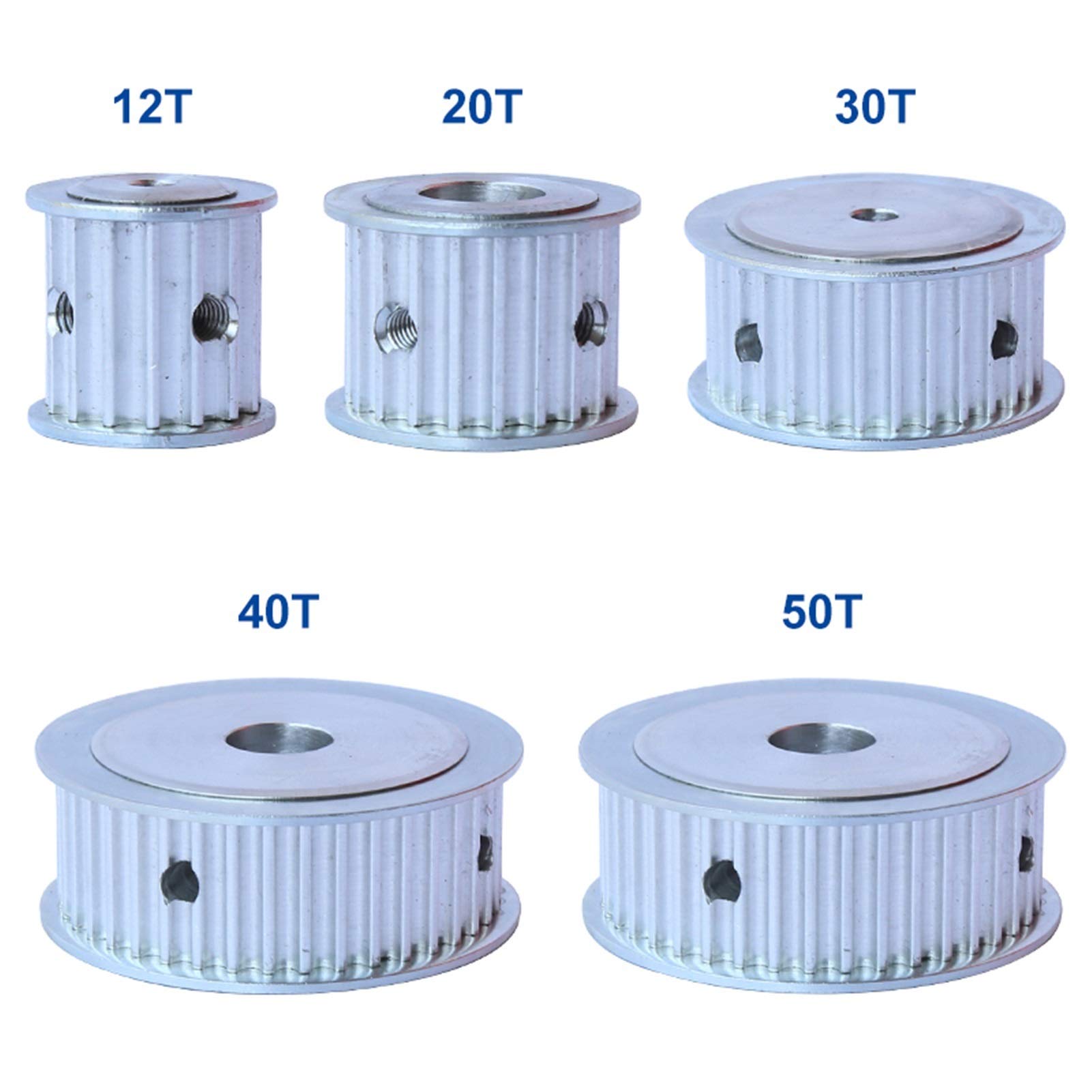 JINchao-Polea de distribución Polea de 5m-90T, orificio 10/12/14/15/16/17 / 19/20/22 / 25mm, rueda de polea de aluminio, ancho de ranura 16 / 21mm, para ancho 15 / 20mm Cinturón de distribución de 5 m