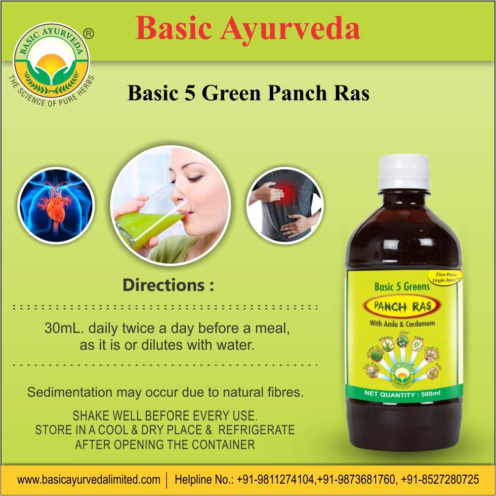 BASIC AYURVEDA Basic 5 Green Panch Ras (Juice) 500 Ml | - Image 4 thumbnail
