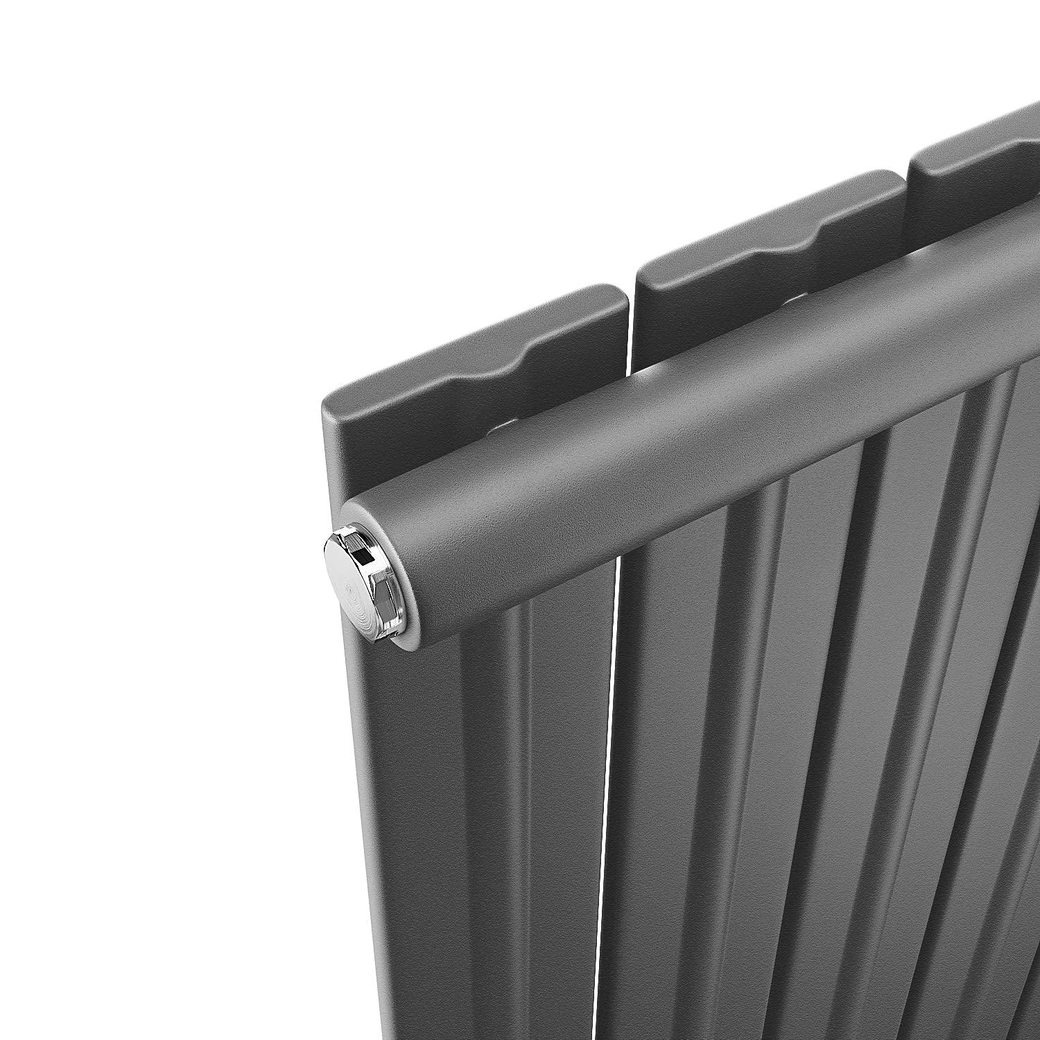 ELEGANT Design Heizkörper Flach 1600x308mm mit Anthrazit Multiblock Thermostat Flachheizkörper Anthrazit Doppellagig Vertikal Heizkörper Mittelanschluss