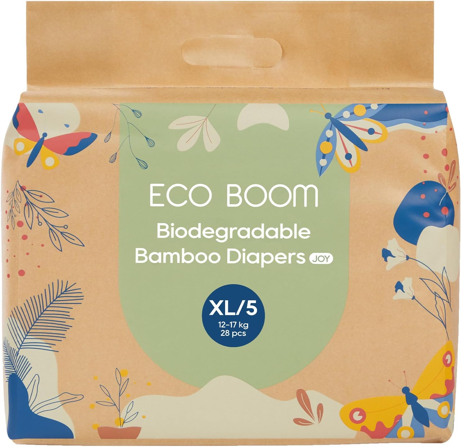 ECO BOOM Pañales de la talla 5, pañales de viscosa de bambú, sostenible, embalaje de papel