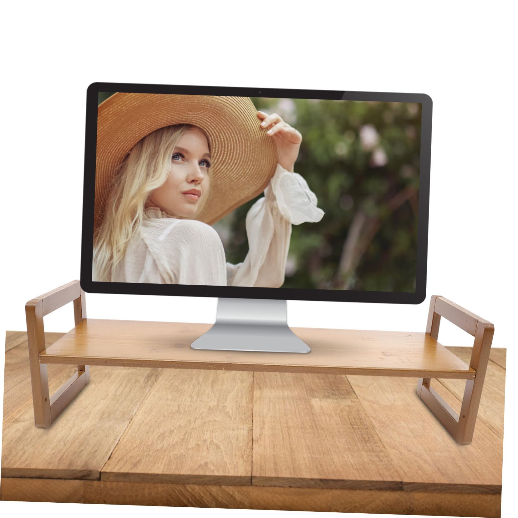 Supporto per Laptop in Legno Rialzo Schermo da Scrivania Resistente alla Deformazione, per Case e Uffici, Supporto Gaming Portatile e Funzionale