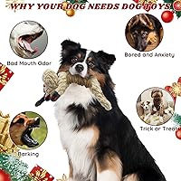 Vista 5 de Juguetes para Perros Chirriantes Interactivo Cachorro Mordedor de Dentición Forma de Ciervo con Sonido de Arrojo Papel Cola de Peluche Algodón PP