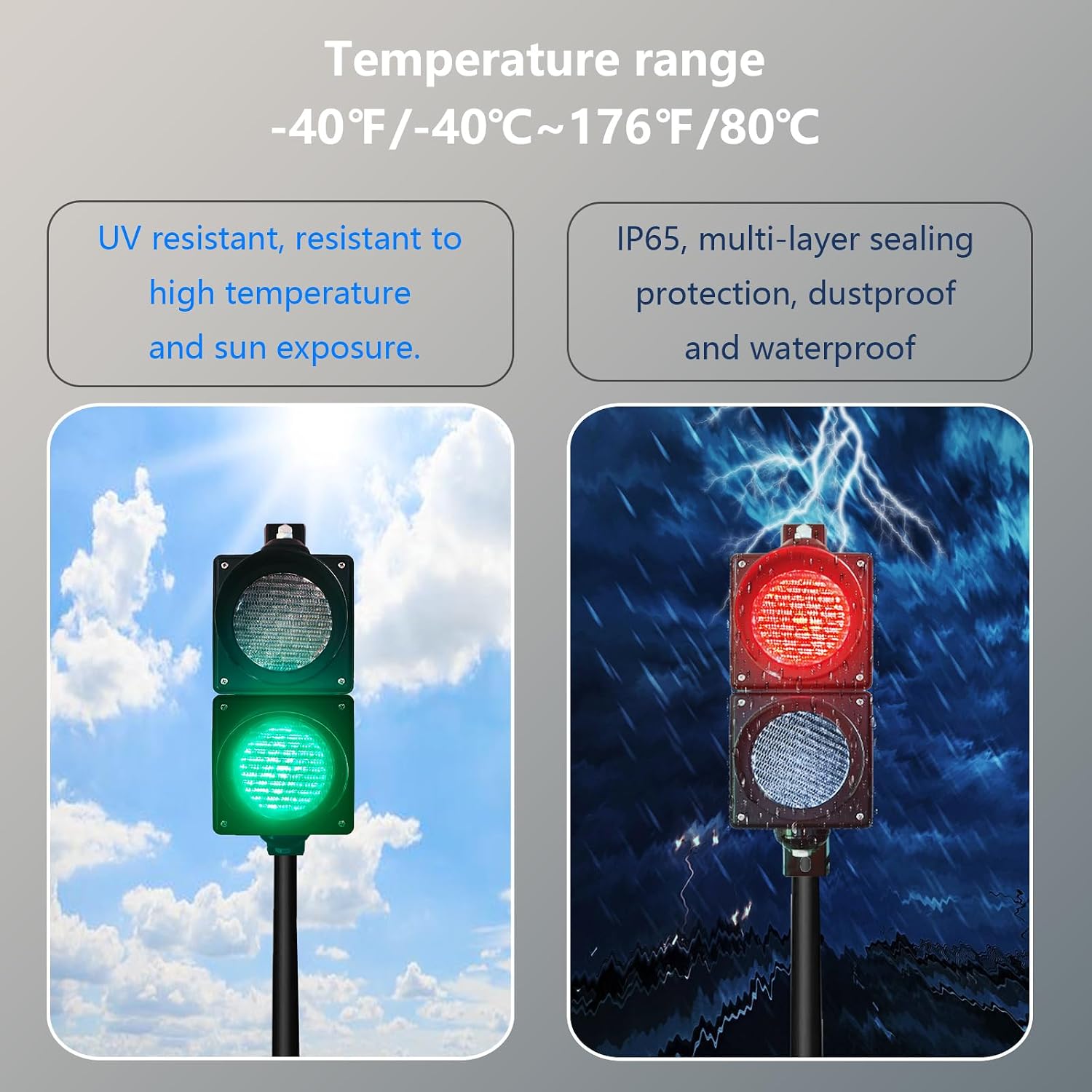 100mm(4inch) LED Traffic Light, Red Green Stop Go Signal Light