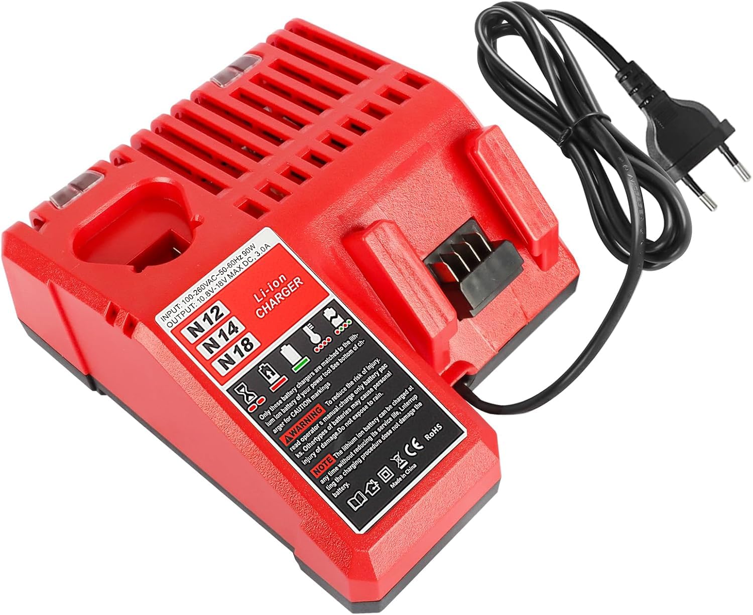 Powarobor soffiatore per foglie per Milwaukee M18 18V, batteria da 5,0Ah e caricabatterie inclusi,Potente Soffiatore Elettrico Portatile per Cantiere, Ideale per Giardino, Cura del Prato