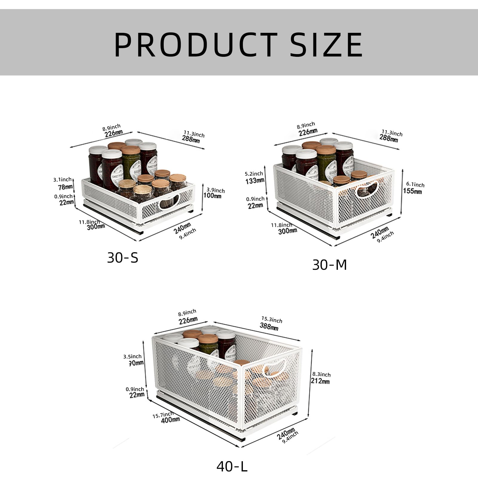 Acero al carbono pesado deslizante Der Nizer – Sto Solut de cocina que ahorra espacio para cabi, fácil acceso y diseño extraíble para el hogar