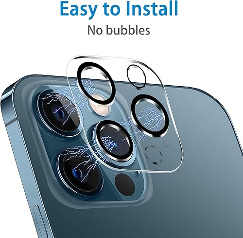 Miniatura 5 de Paquete de 3 protectores de lente de cámara de vidrio templado para iPhone 12 Pro de 6.1 pulgadas, Ultra HD, dureza 9H, arañazos, compatible con