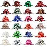 Christmas Gift Wrap Bows Ribbon 40mm for Xmas Wrapping, Christmas Decorations, Florist Wrap (24PCS in 24 Patterns)