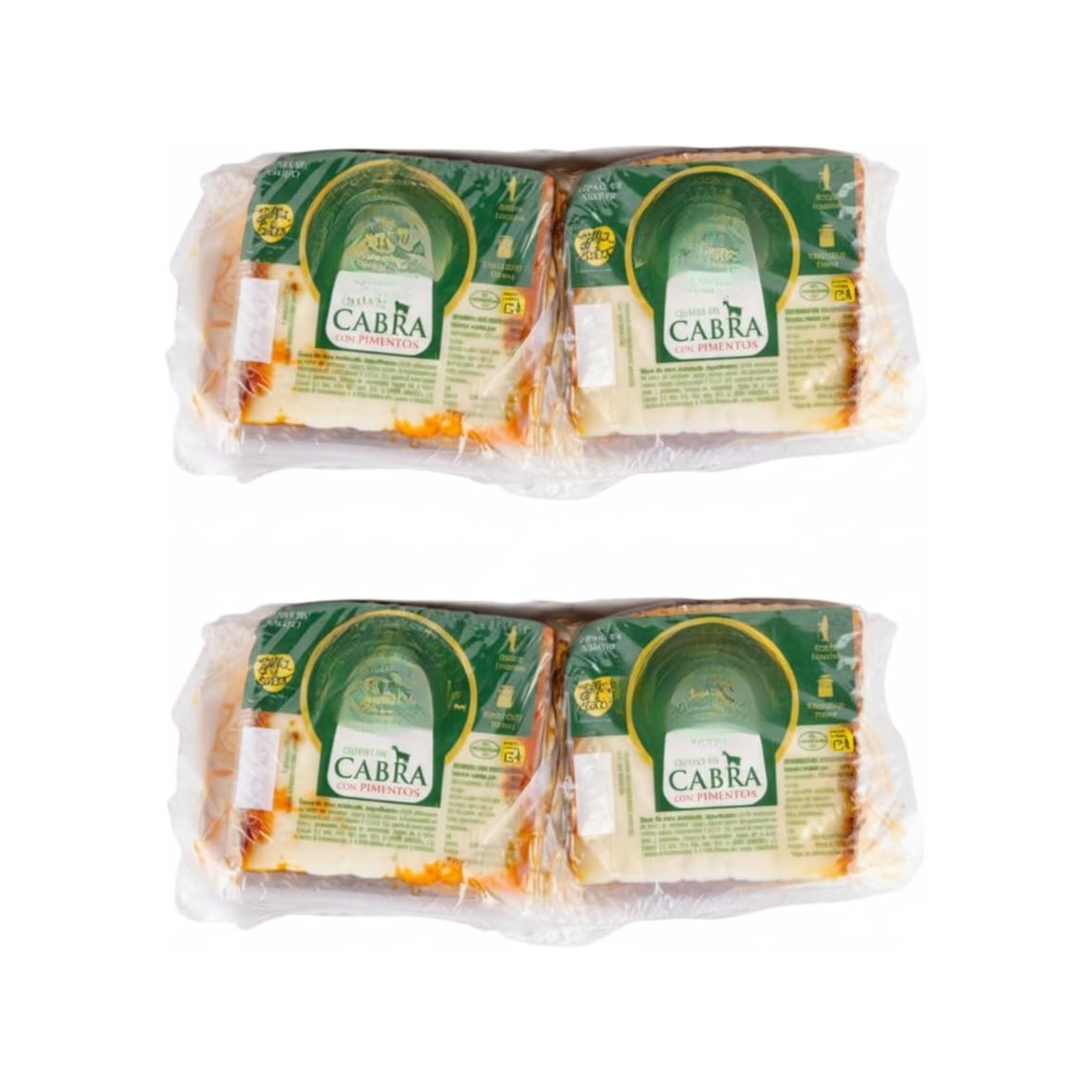 Queso de Cabra con Pimentón - Pack de 4 Cuñas de 250g (1kg Total) - Queso Madurado Tradicional con Aceite de Oliva y Pimentón - Rico en Calcio - Origen España - NEXU