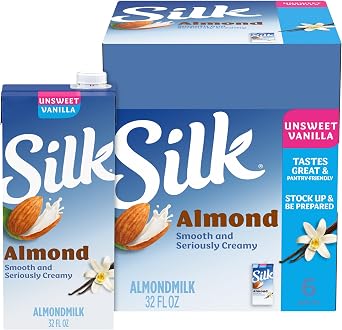 Silk Pure Almond 6-32 FL OZ Unsweetened Almond Milk, Vanilla, 192 FL OZ by Silk