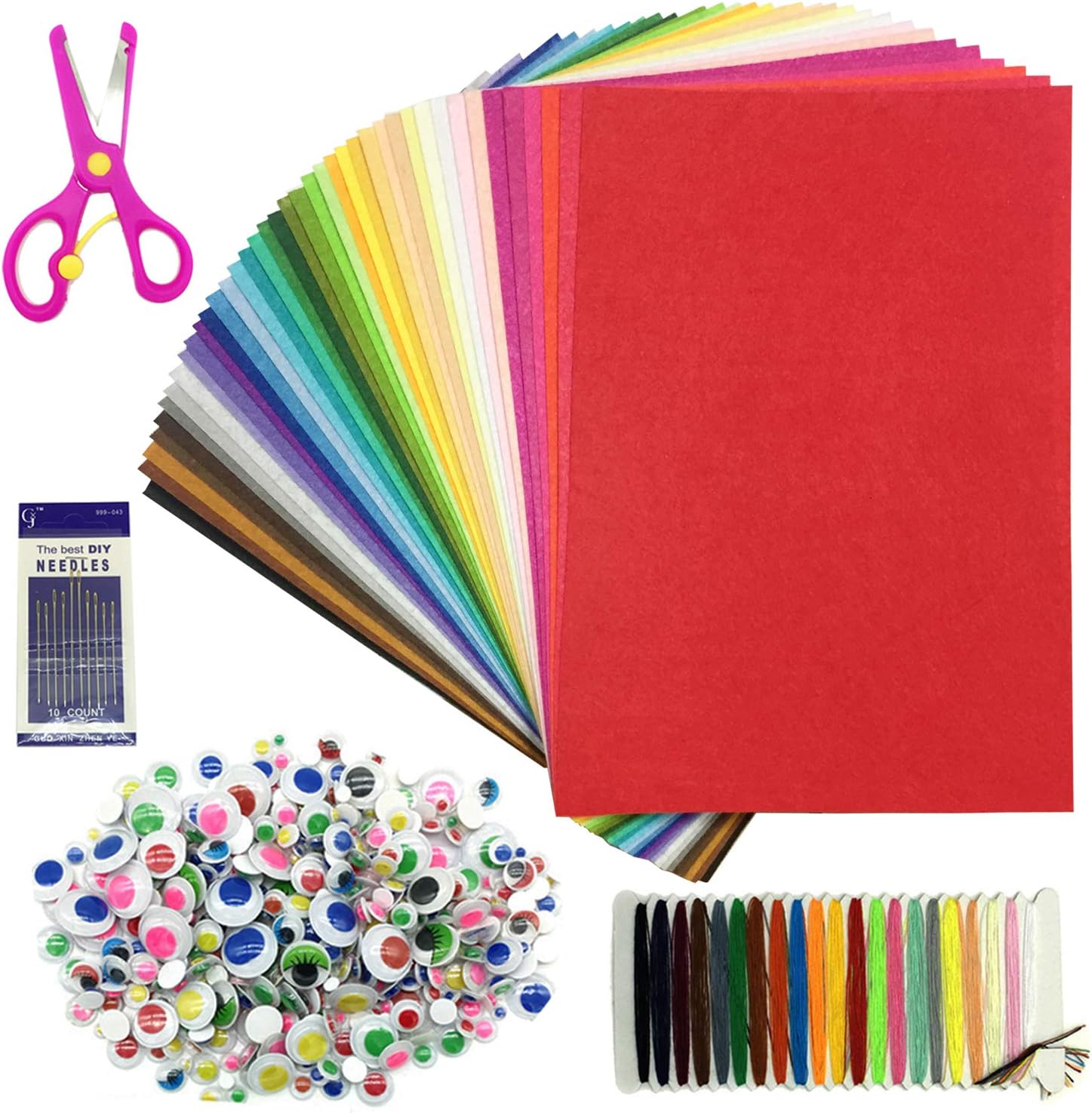 DOITEM 40 Colours Felt Fabric Craft Felt Leaves Polyester Felt Fabric DIY Fabric Felt Sheets 20 x 30 cm