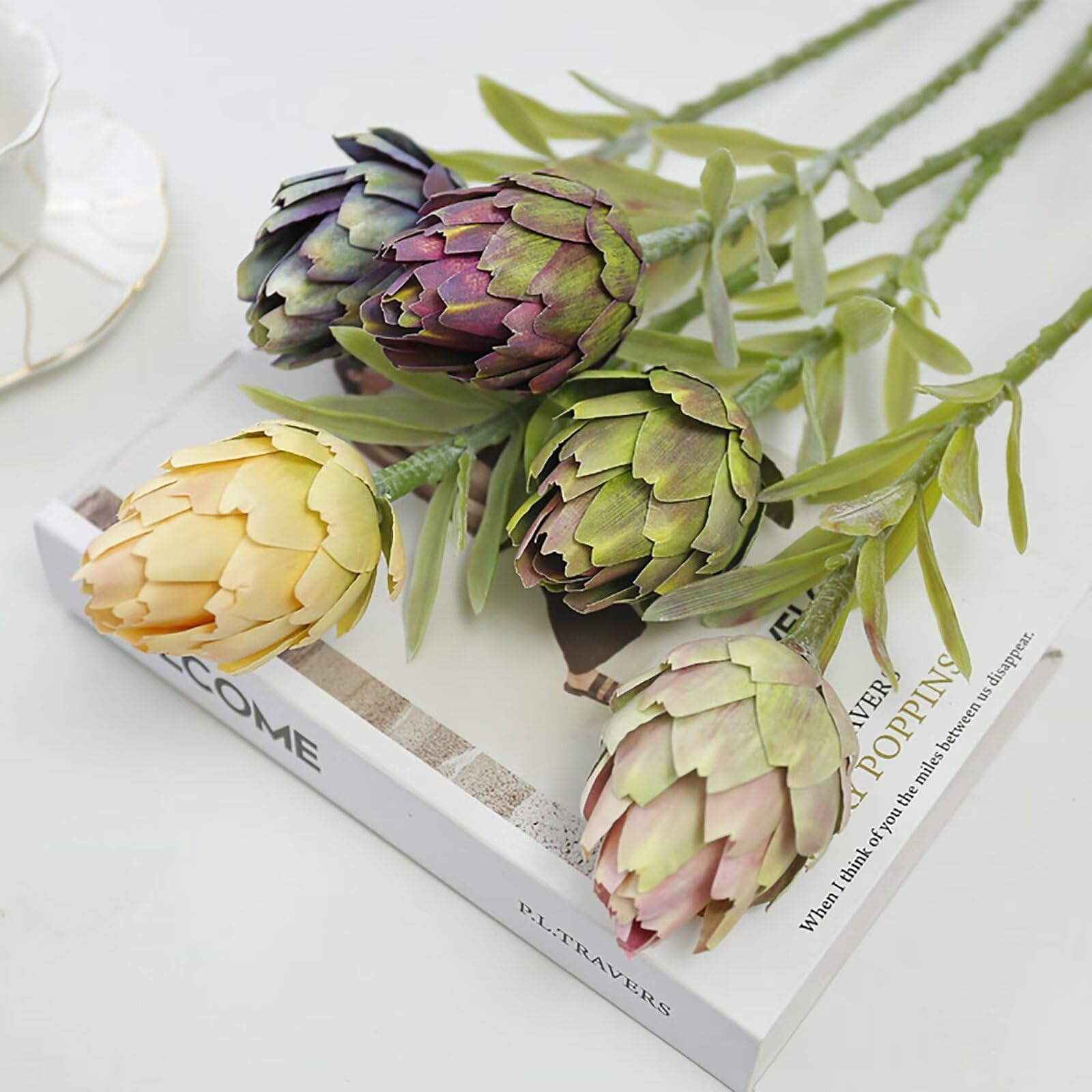 Amazon.com: Lovmeety 5 Pcs Artificial Artichokes Flowers, Faux