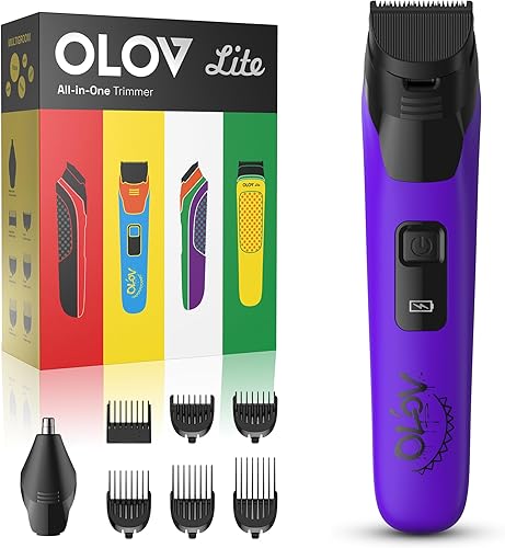 Miniatura 11 de Recortadora eléctrica de barba para hombres, recortadora de pelo de nariz y maquinilla de afeitar eléctrica, kit de aseo 7 en 1, afeitadora Negro