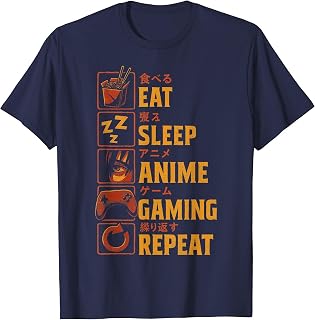 Funny Gamer Anime Graphic Tee Men Boys Teens Video Gaming T-Shirt