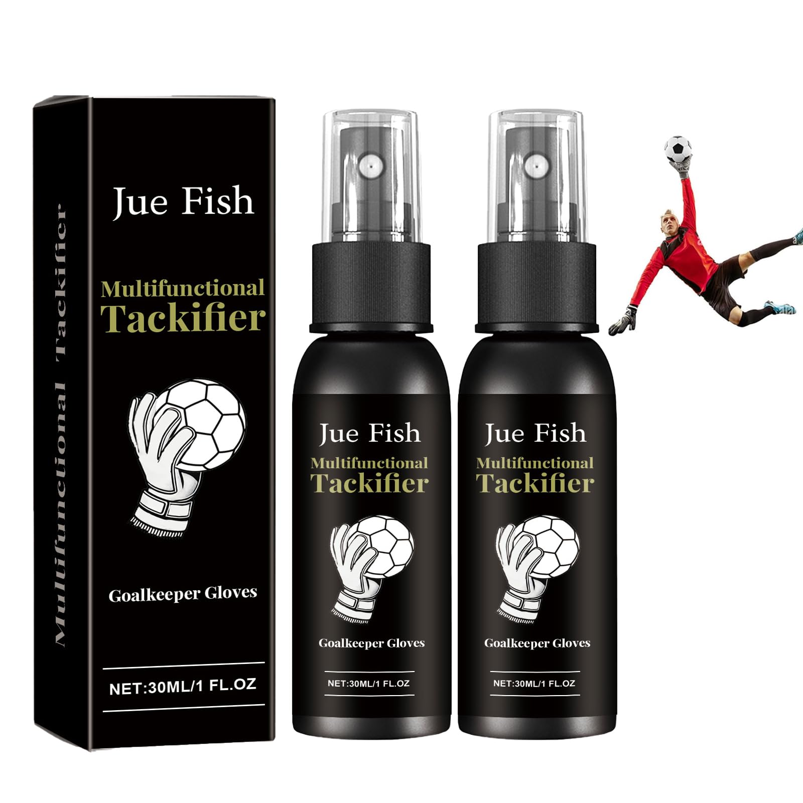 ZhongShuang 2 Stück Grip Spray Torwarthandschuhe,Antislip Sticky Spray Für Handschuhe,Goalkeeper Gloves Anti Rutsch Spray, Verbessern Sie Die Griffigkeit Von Handschuhen（30ml ）