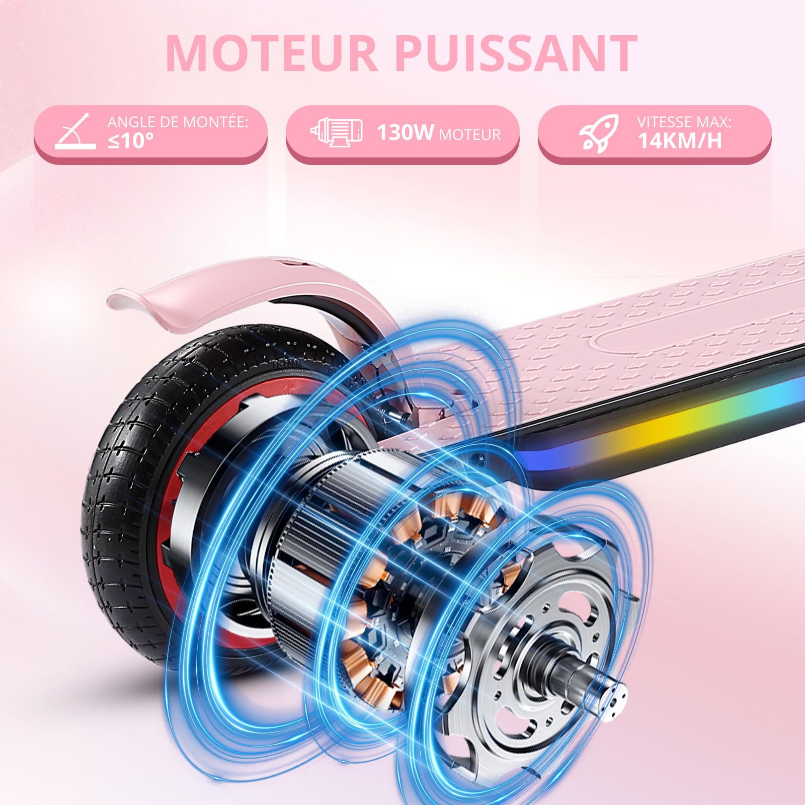 Trottinette électrique Enfant,Trottinette Electrique 6-12 Ans,Pliable Trottinette Enfant,Trotinette Electrique Écran LED,PliableTrottinettes électriques Autonomie de 8 km