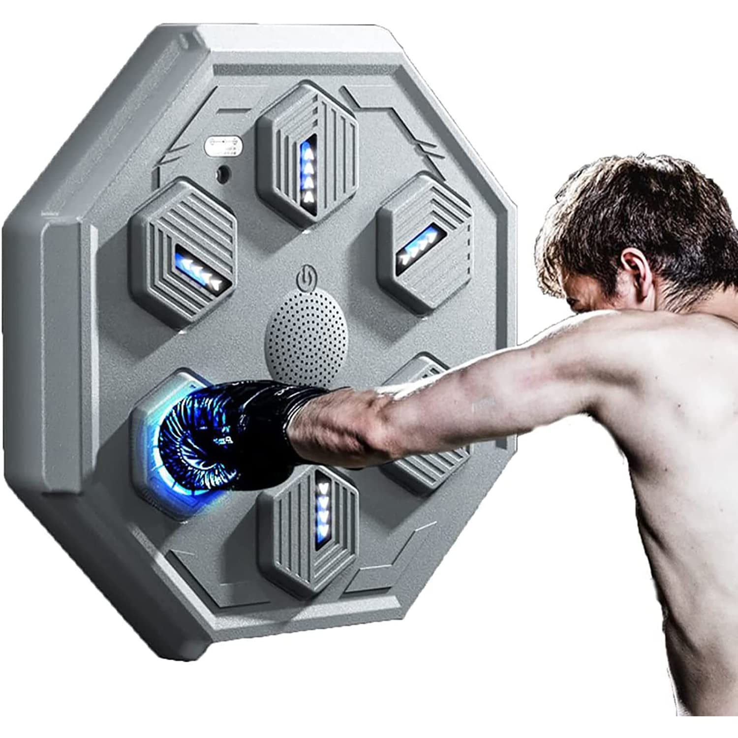 Reaction Target Boxing Machine, Music Boxing Machine Indoor, The Backlight Displays The Target and Boxing Position On The Wall, and Practice Following The Rhythm Of Boxing, Suitable for Gym Workouts