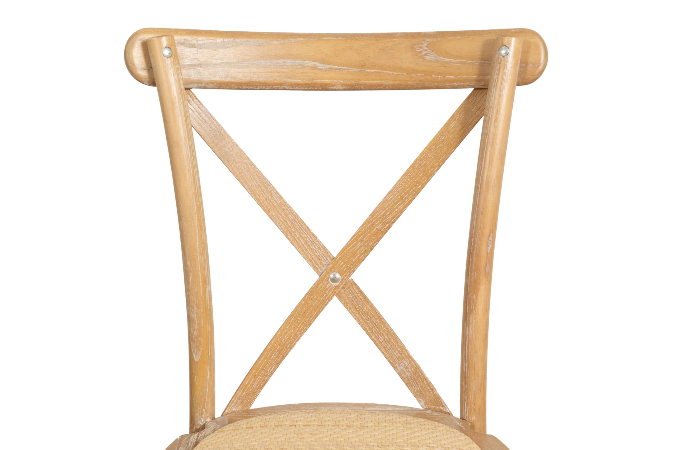 Biscottini Chaise en Bois et en Rotin Style Bistrot avec Dossier en Croix – Chaises pour Cuisine, Salle à Manger, Bar et Restaurant Thonet - Chaises en Osier Vintage - Chaise Empilable Rustique Cross