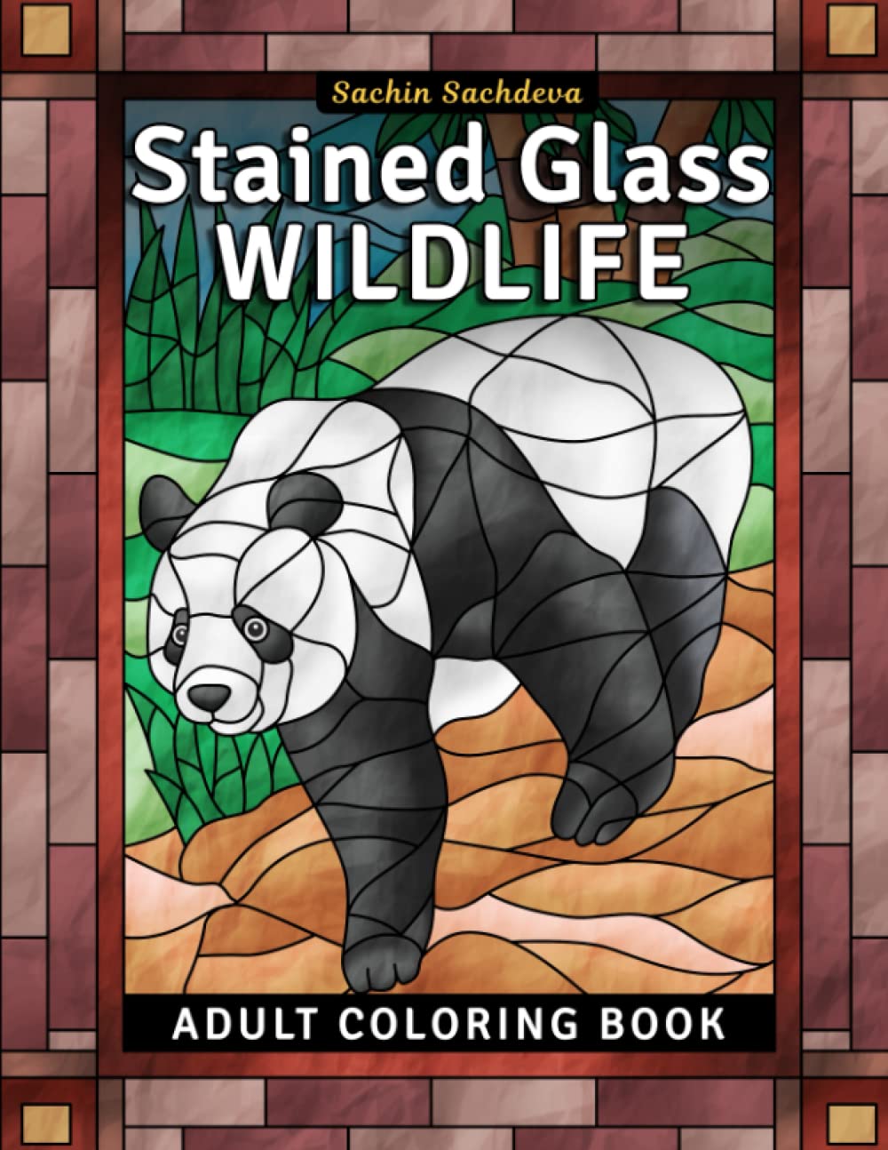 Stained Glass Wildlife: Adult Coloring Book for Stress Relief and Relaxation (Stained Glass Coloring Book for Adults)
