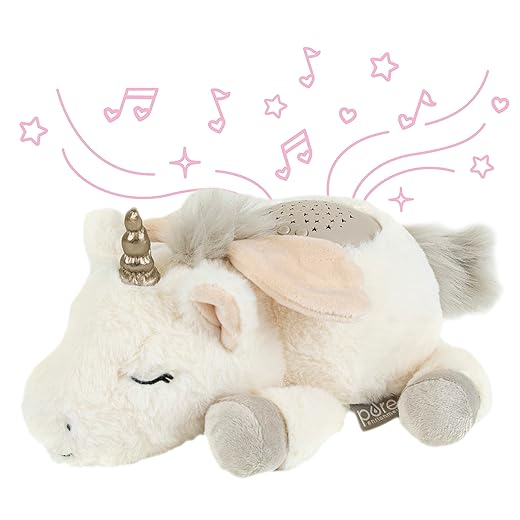 Pure Enrichment® PureBaby® Sound Sleeper Portable Sound Machine & Star Projector - Plush Sleep Aid with Night Light, 10 Lullabies, White Noise, Heartbeat, Birds & More for Baby & Toddlers (Unicorn)