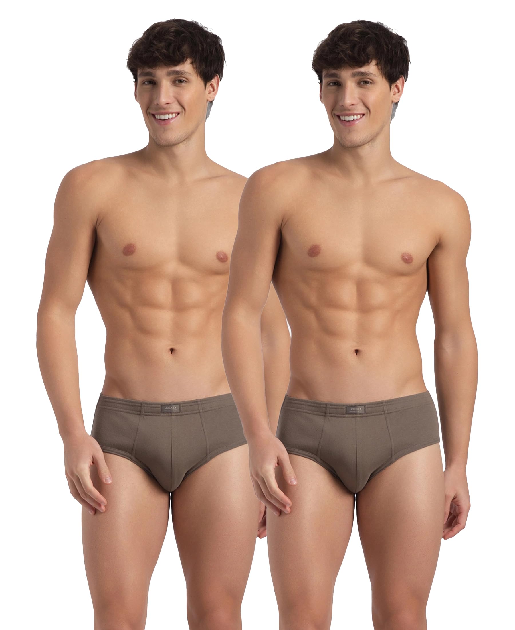 1009 Men Super Combed Cotton Rib Solid Brief with StayFresh Treatment (Pack of 2)_Dark Khaki_L-image-47