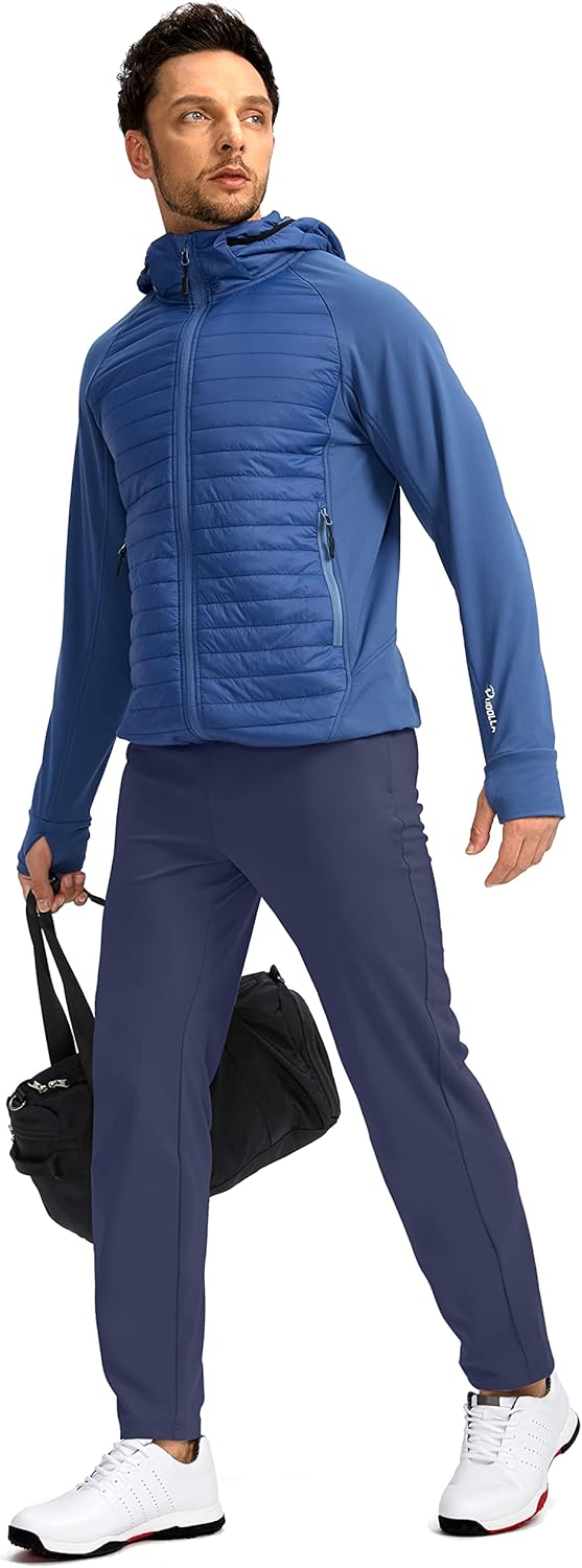 Pudolla Men's Golf Pants Stretch Sweatpants with Zipper Pockets Slim Fit Work Casual Joggers Pants for Men - Image 6