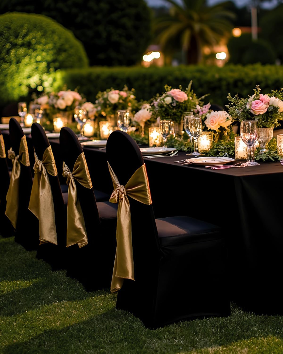 VEVOR Housses de Chaise Pliantes en Élasthanne Élastique, Couverture de Chaise Avant Arquée Universelle, Amovibles et Lavables, pour Mariage, Banquet, Fête, Célébration, Salle à Manger 100PCs Noir