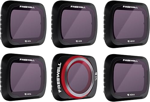 Freewell Filtros ND4, ND8, ND16, ND32, ND64, CPL compatibles con el dron Mavic Air 2