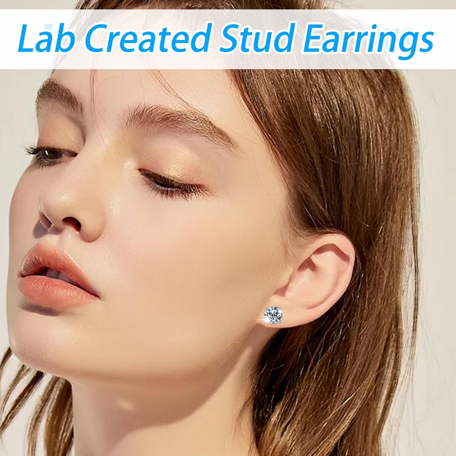 Pendientes Botón para Mujer 1 Par de Joyas Elegantes de 2 quilates