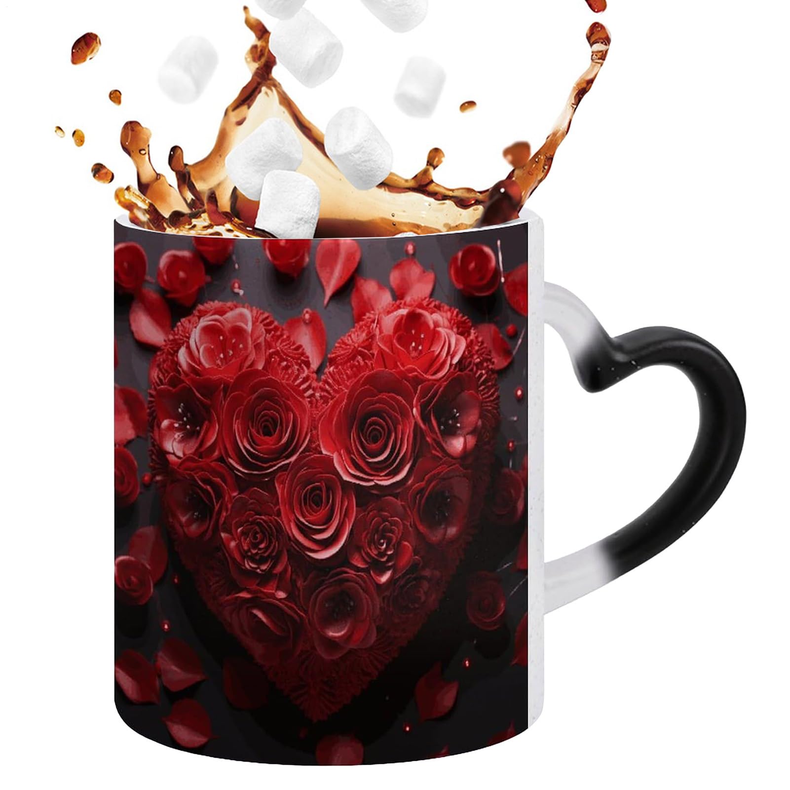 Taza de café mágica que cambia de color para evitar bebidas frías en el escritorio