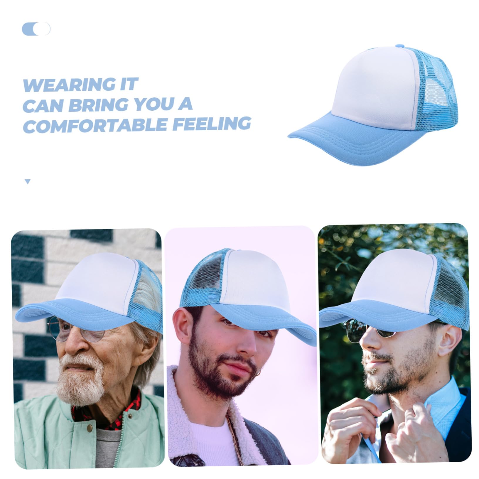Toyvian Gorra de Béisbol Mesh para Sublimación Gorra DIY Ligera y Transpirable para Hombre Paquete de Unidades para Actividades