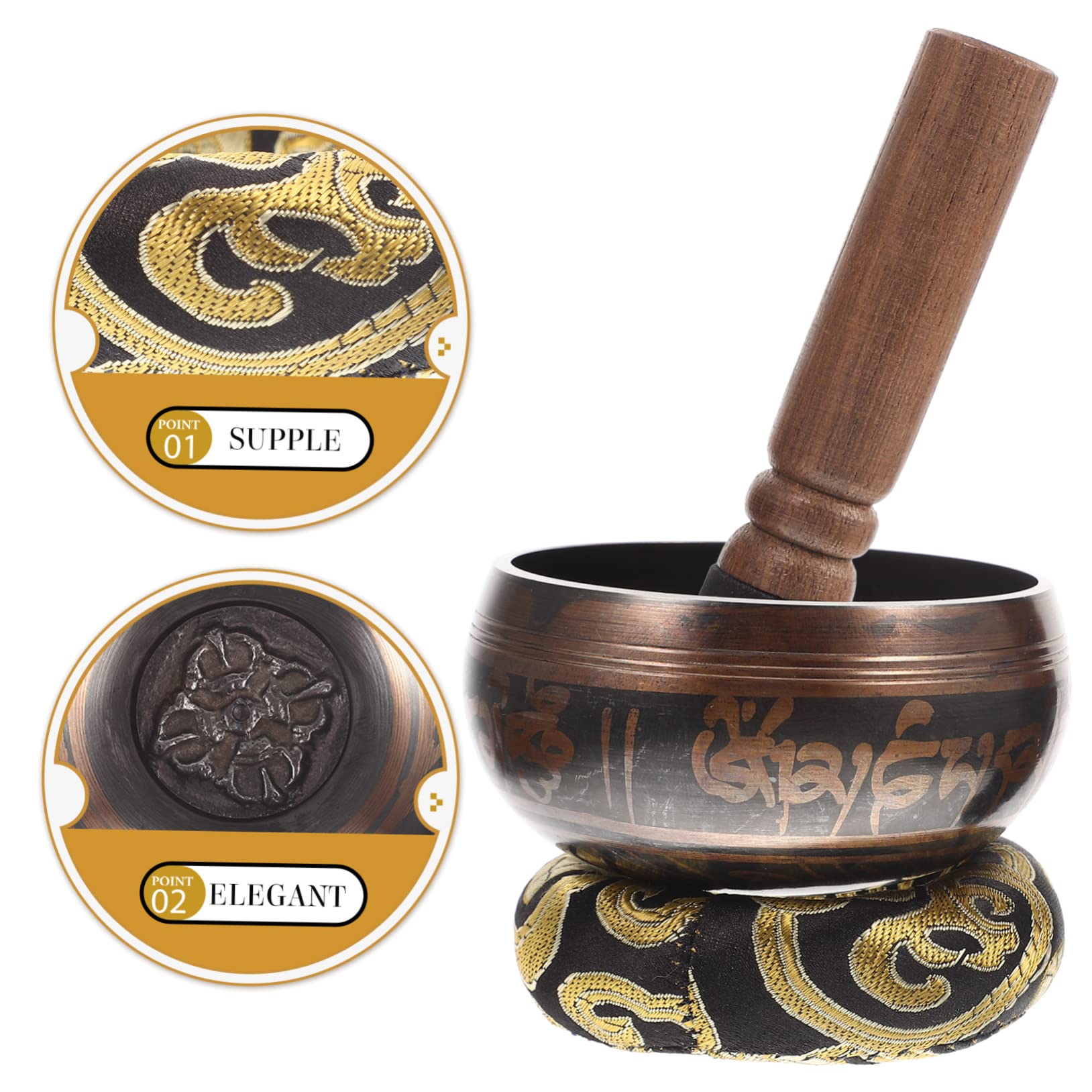 VANZACK 1Set Singing Bowl Meditation Bowl with Mallet for Relaxation Relief and Home Decor Present for and Meditation Enthusiasts